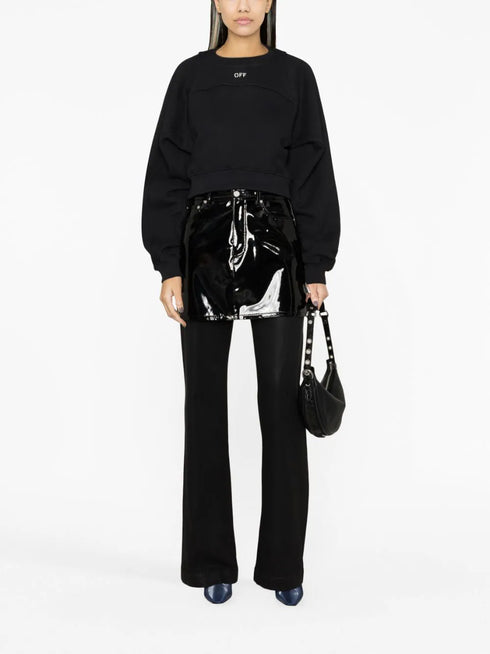 logo-print cropped cotton sweatshirt
